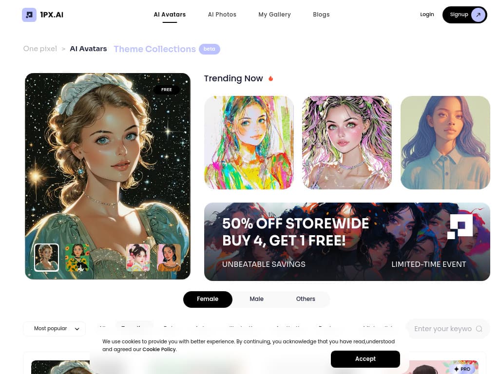 1PX.AI The world's most advanced AI Avatars generator thumbnail