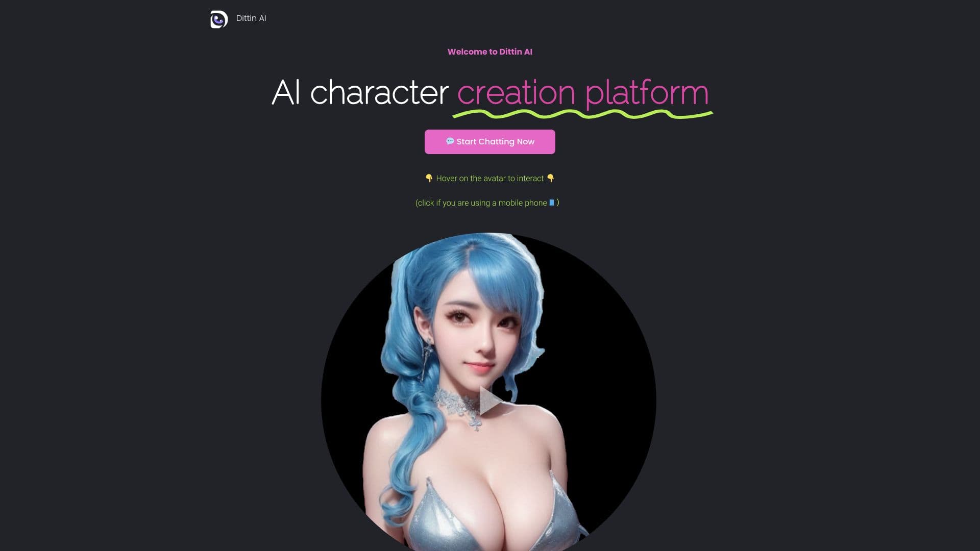 Dittin AI | Alternative to c.ai [NSFW] thumbnail