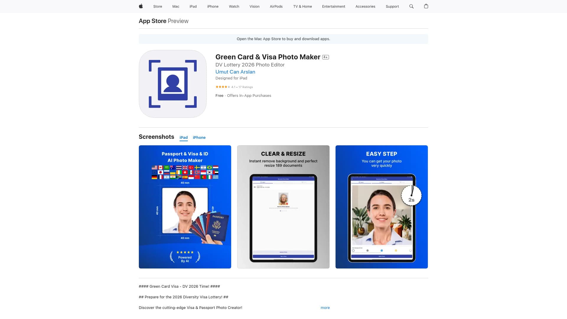 Green Card & Visa Photo Maker thumbnail