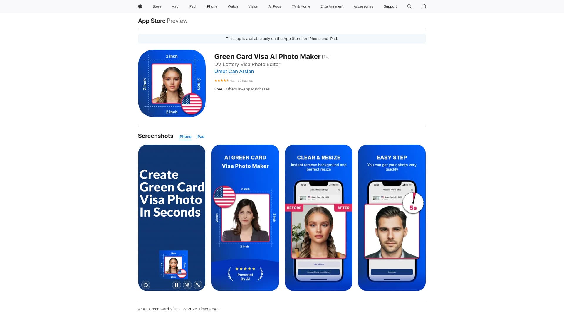 Green Card Visa AI Photo Maker thumbnail