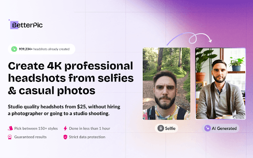 4K AI Headshots Generator - BetterPic thumbnail