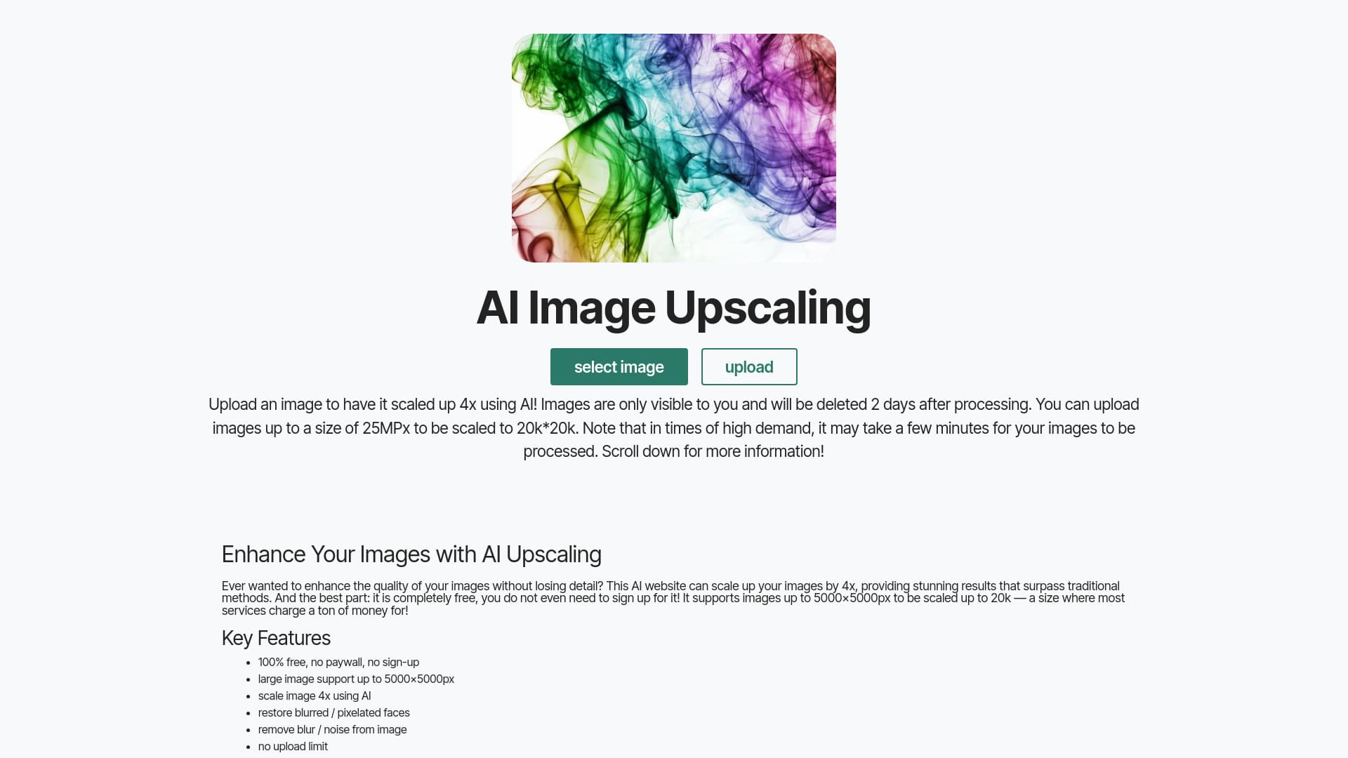 Free AI Image Upscaling thumbnail