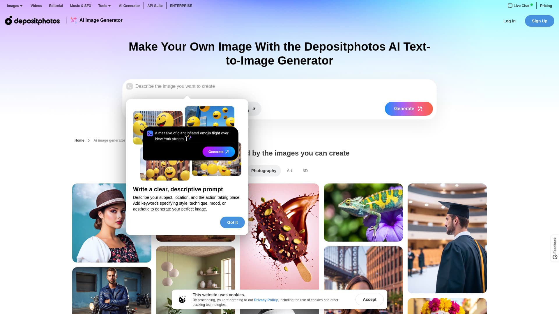 Depositphotos AI image generator thumbnail