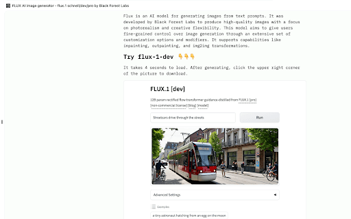 FLUX AI image generator - flux.1 schnell/dev/pro by Black Forest Labs thumbnail