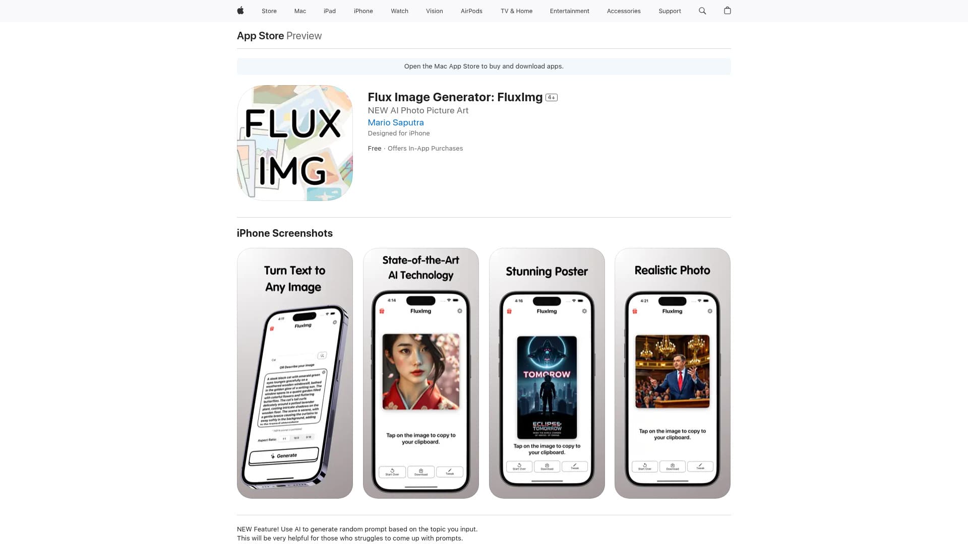 FLUX Text to Image Generator: FluxImg thumbnail