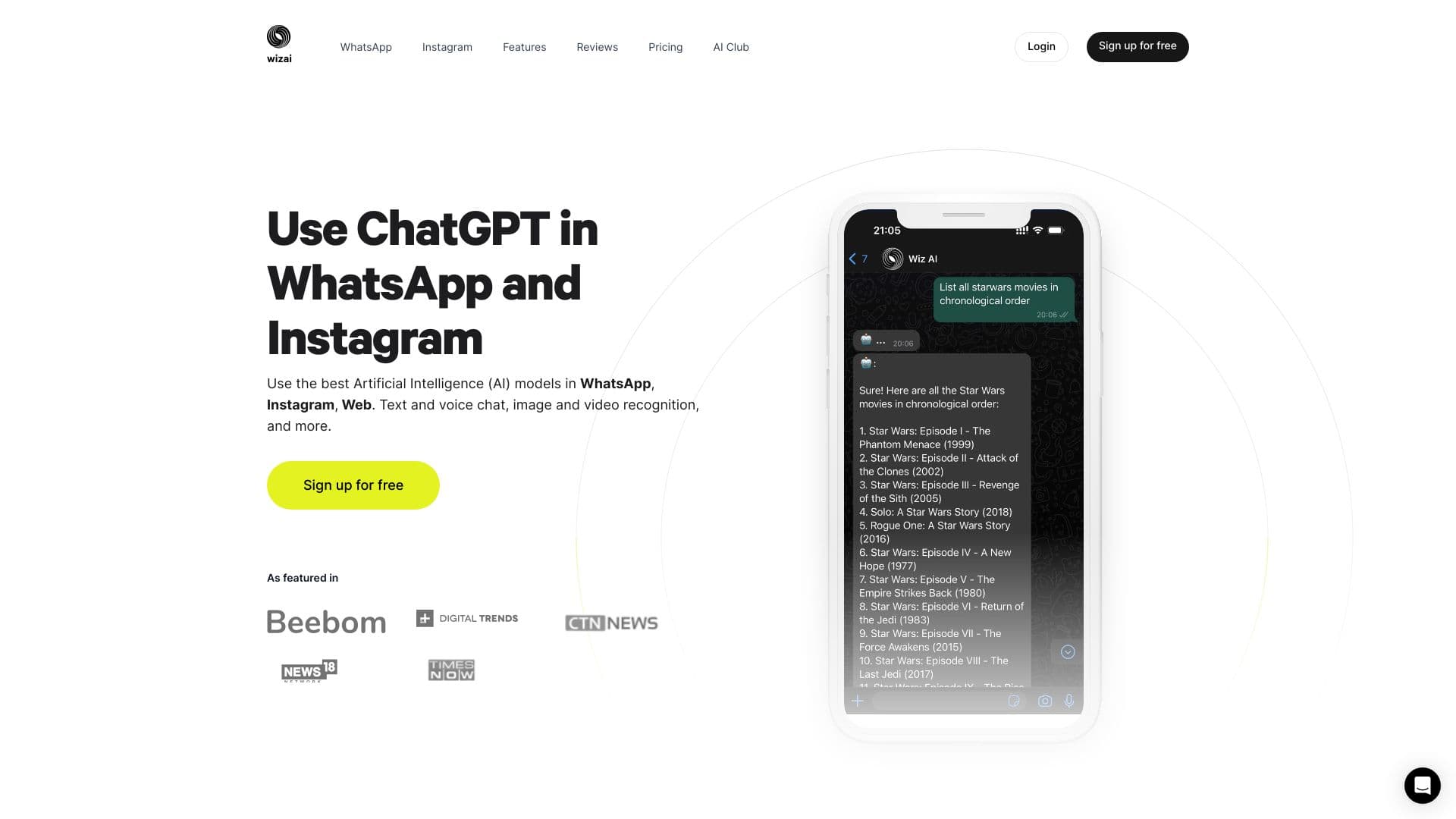 WizAI - ChatGPT for WhatsApp & Instagram thumbnail