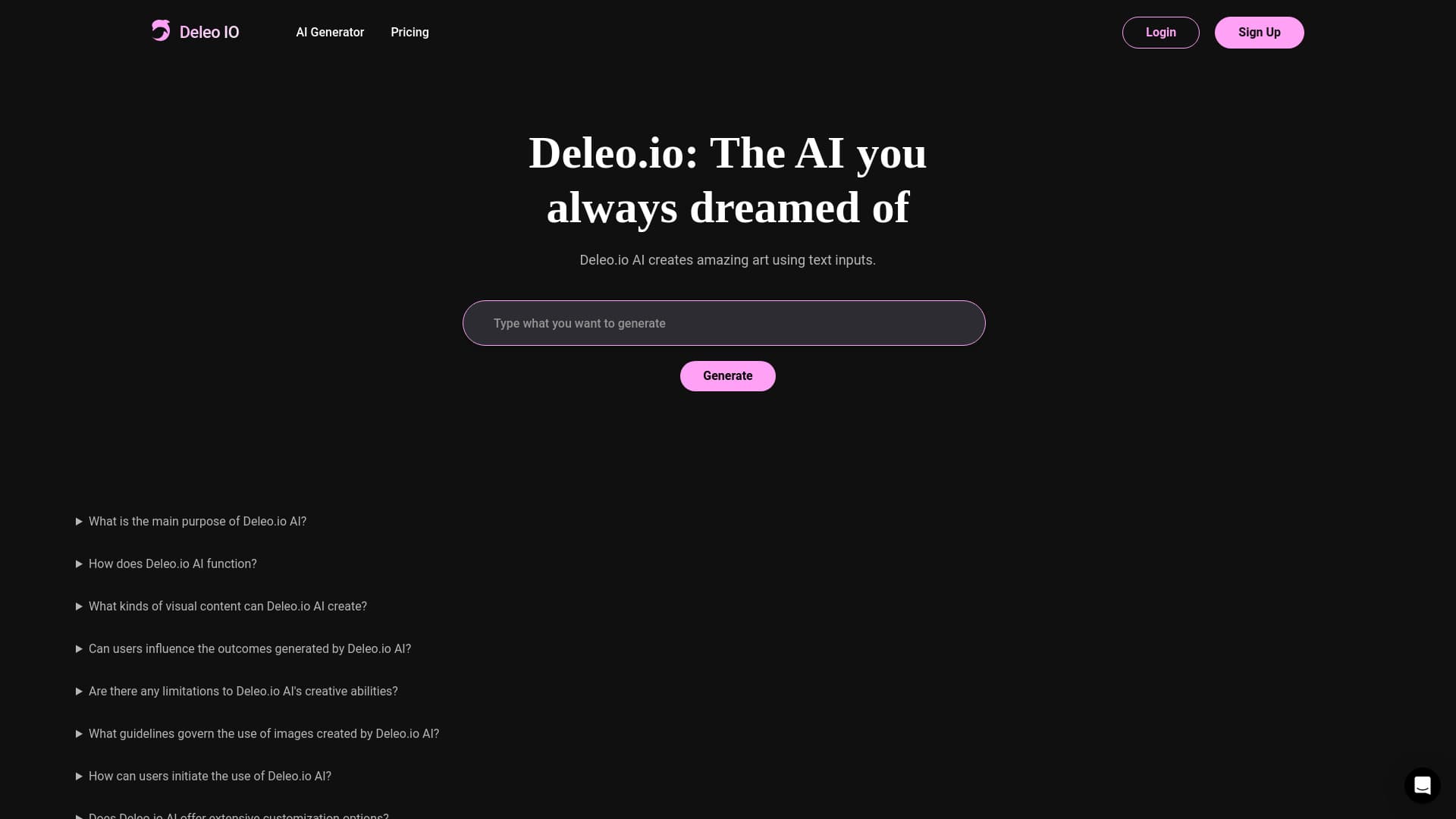 Deleo.io AI image Generator thumbnail