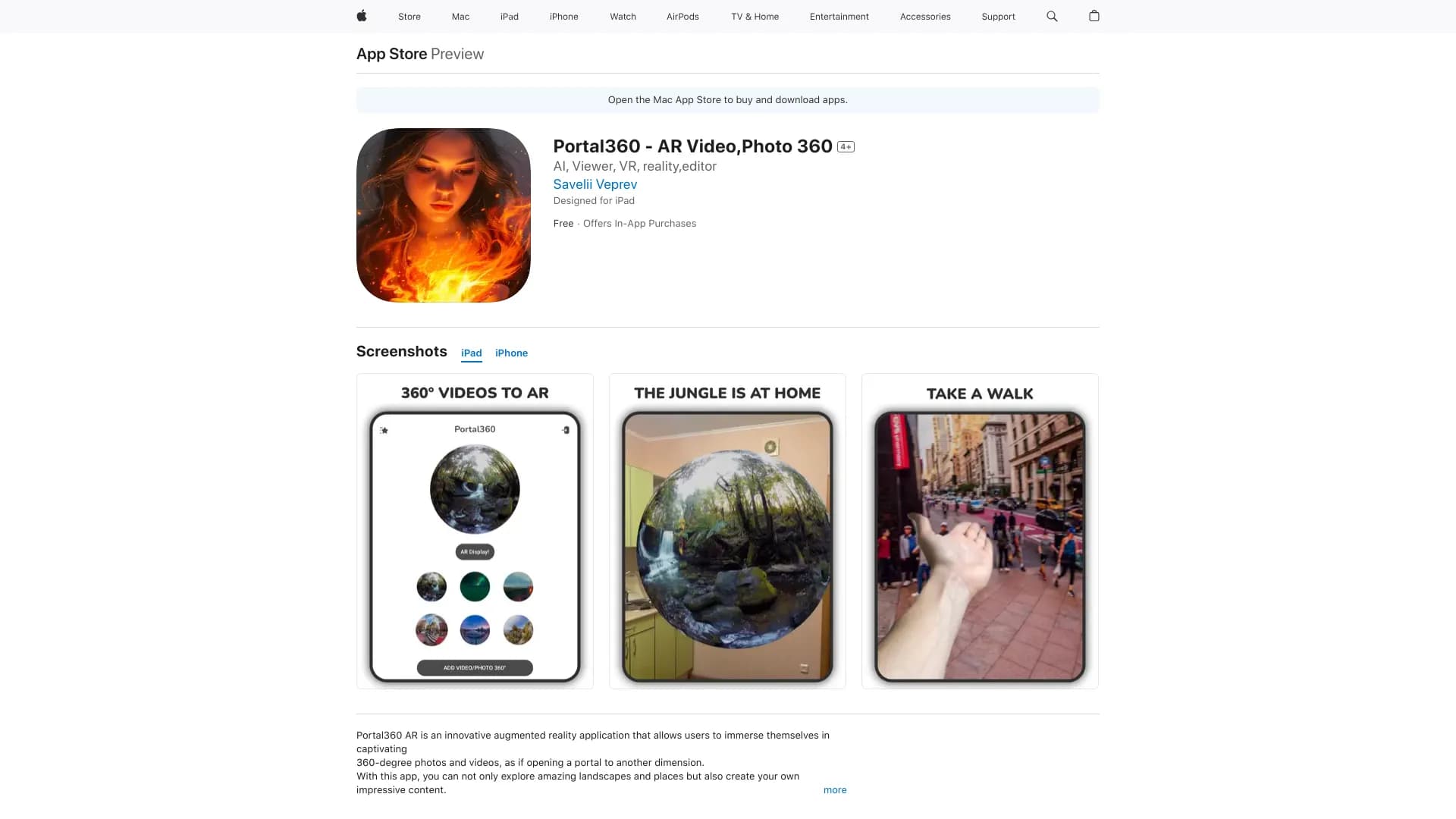 Portal 360 - 360 video Viewer in AR thumbnail