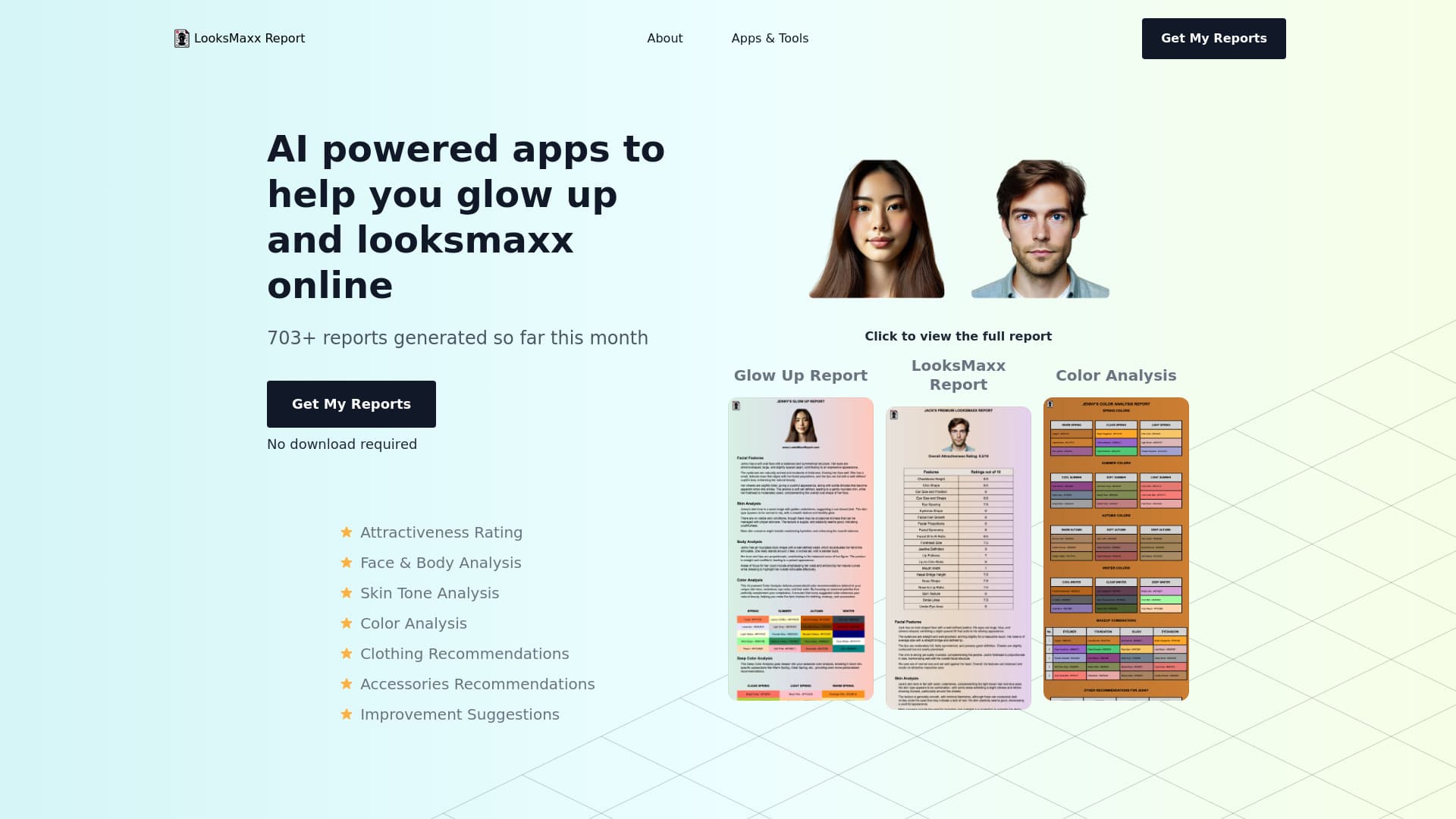 LooksMaxx AI - AI powered apps to help you glow up and looksmaxx online thumbnail