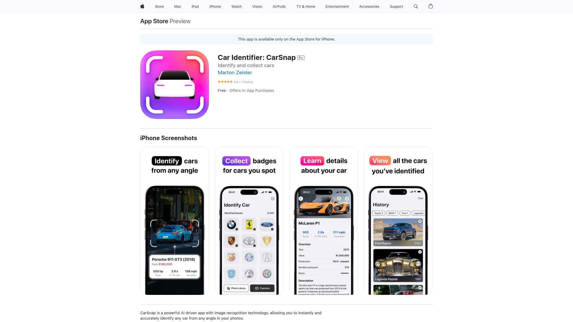 Car Identifier: CarSnap thumbnail