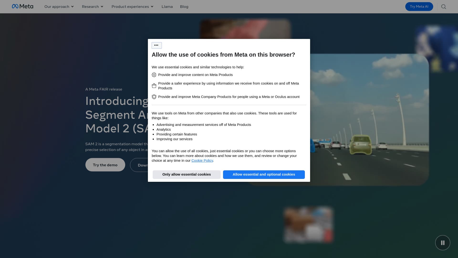 Meta Segment Anything Model 2 thumbnail
