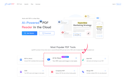 LightPDF: AI Chat & Summary for PDF/Web thumbnail
