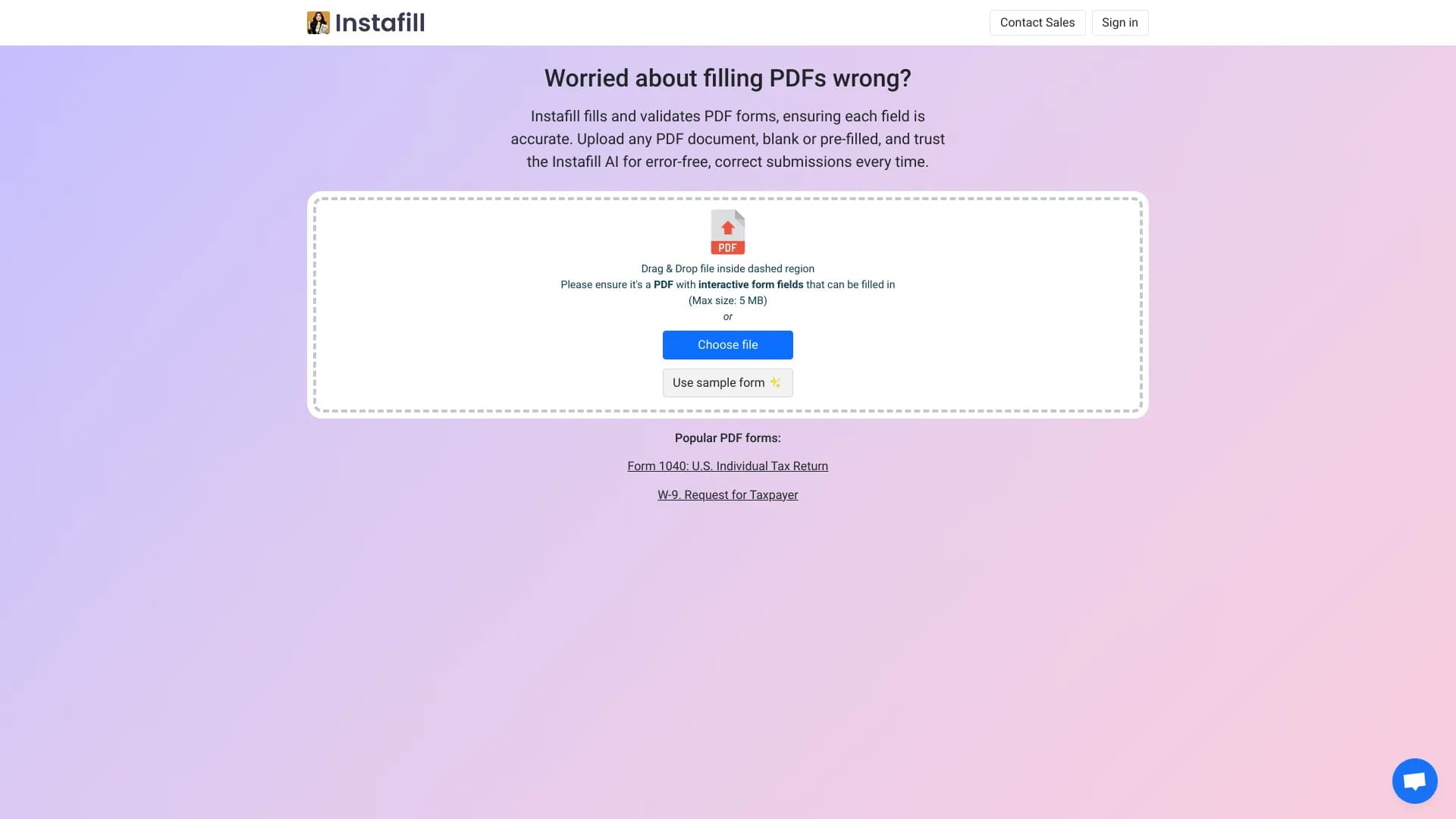 Instafill screenshot