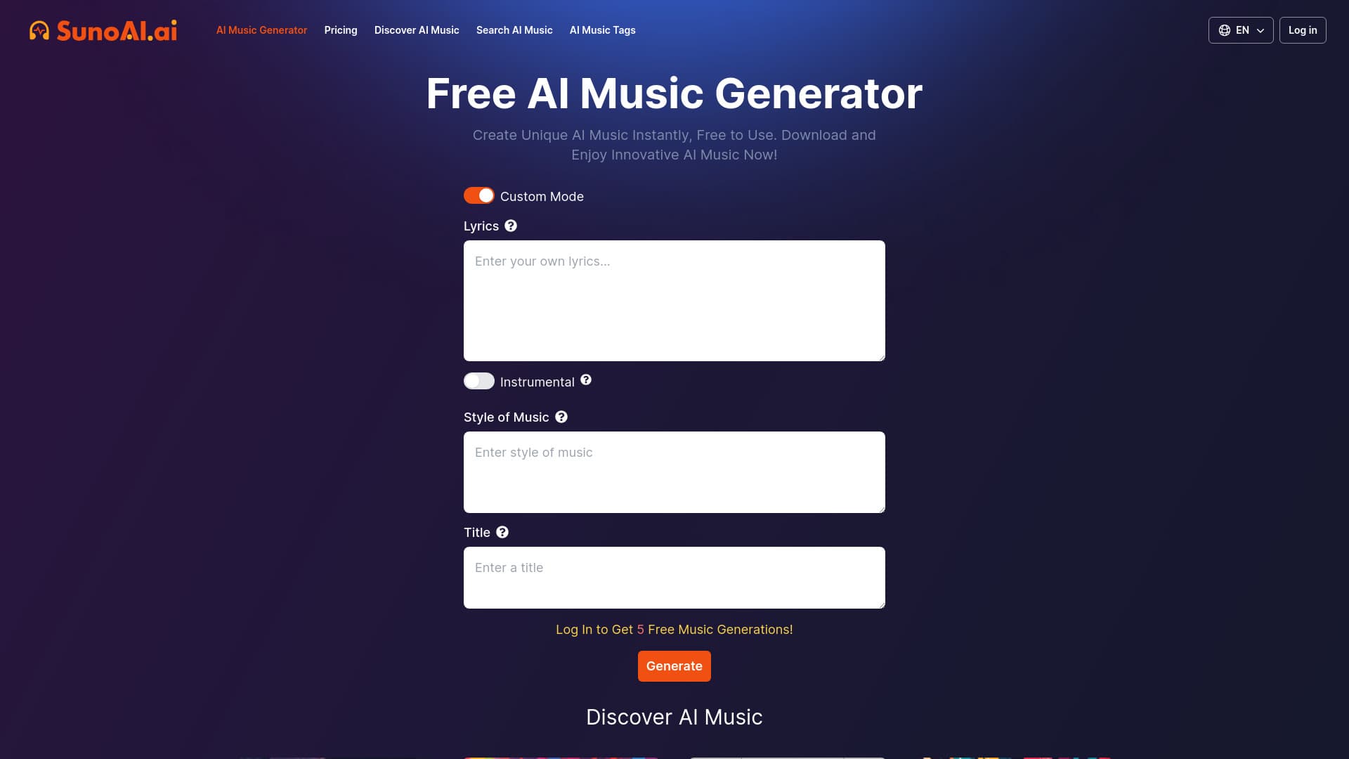 Free AI Music Generator by SunoAI thumbnail