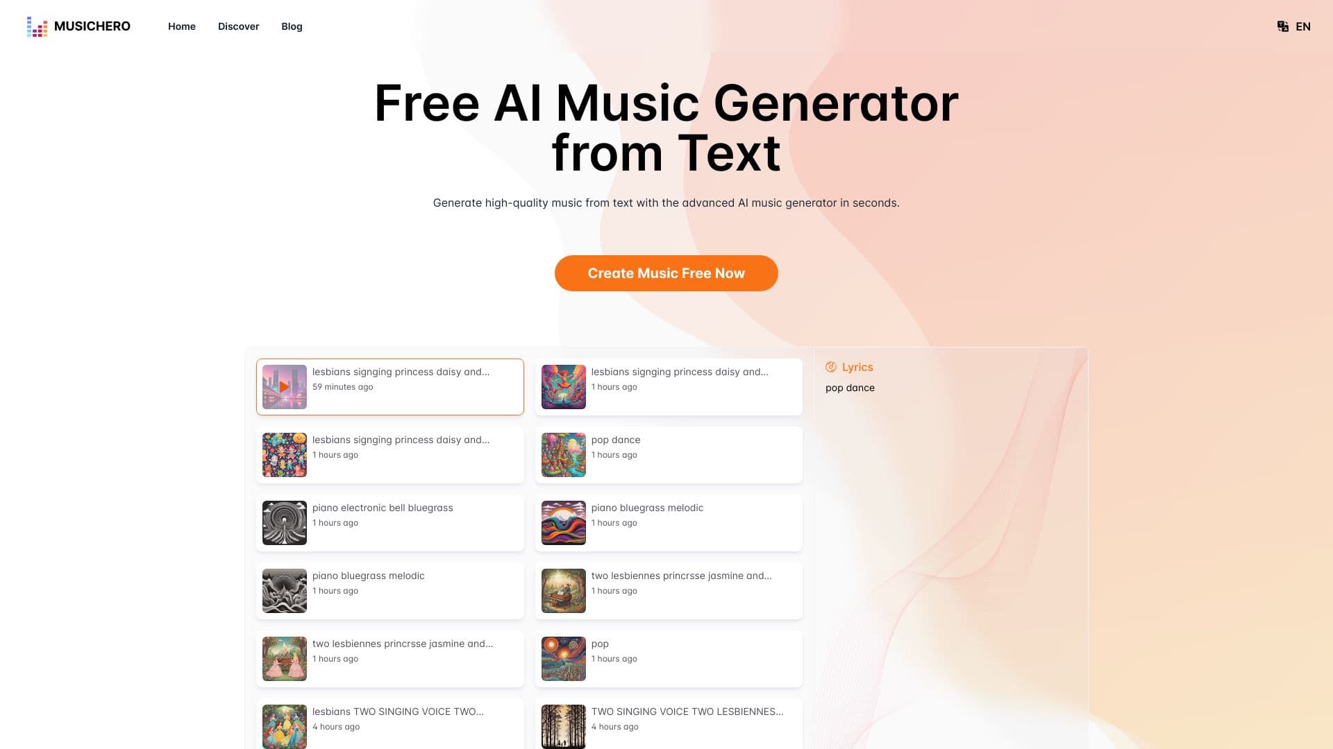 MusicHero.ai: Free AI Music Generator from Text Online thumbnail