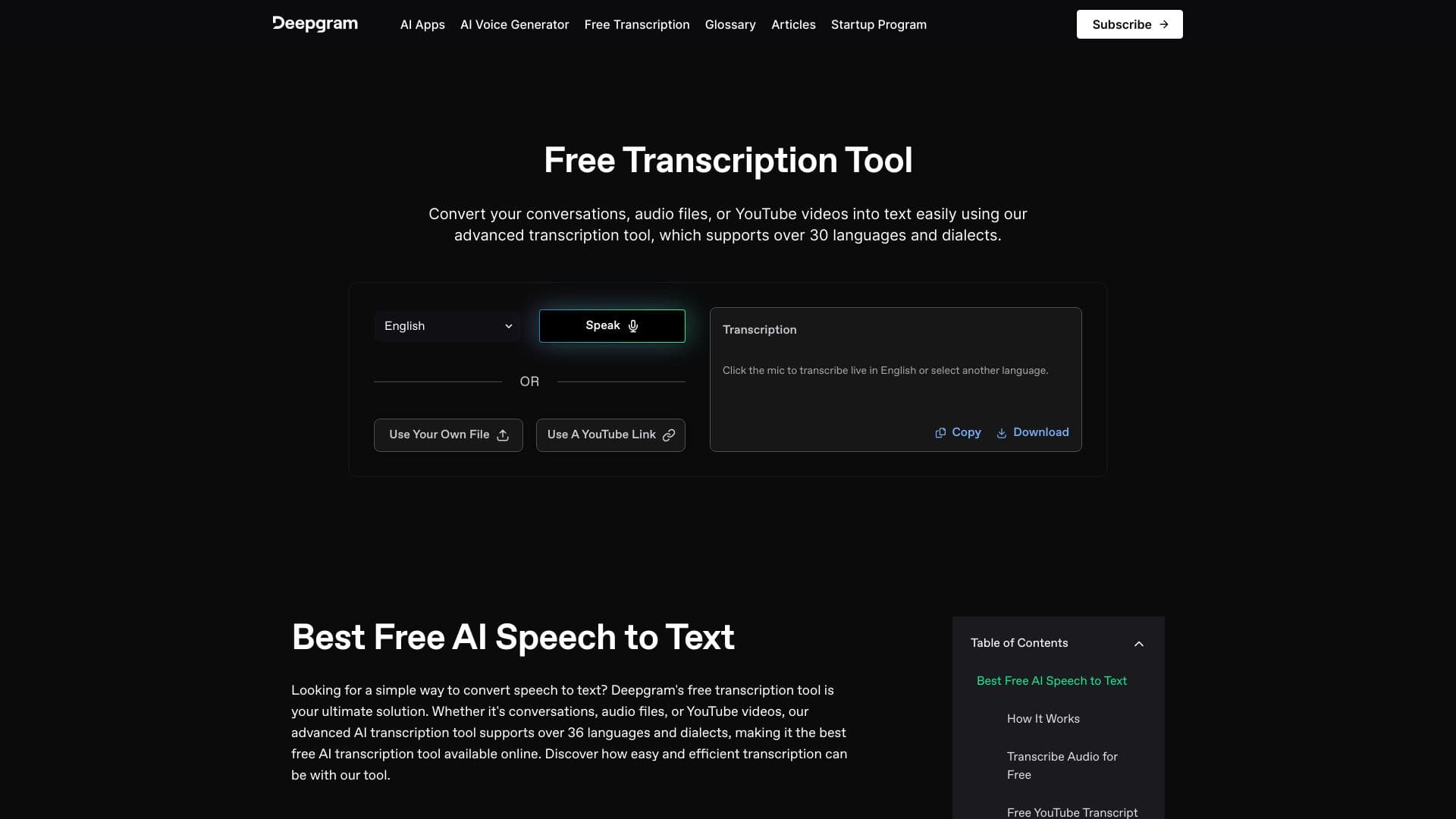 Free Transcription Tool Deepgram thumbnail