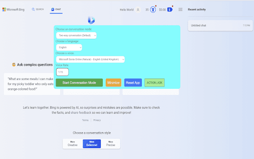 Two Way Voice for Bing AI thumbnail
