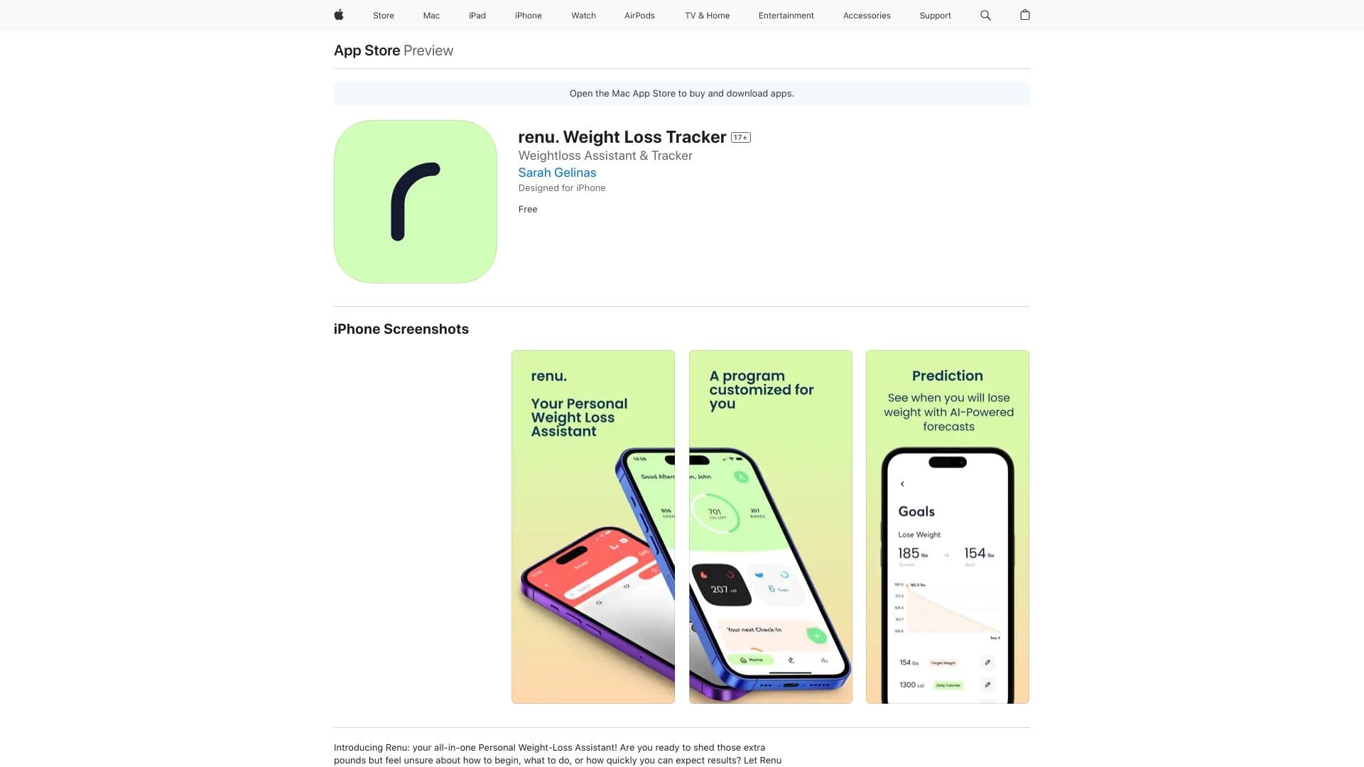 renu. Weight Loss Assistant thumbnail