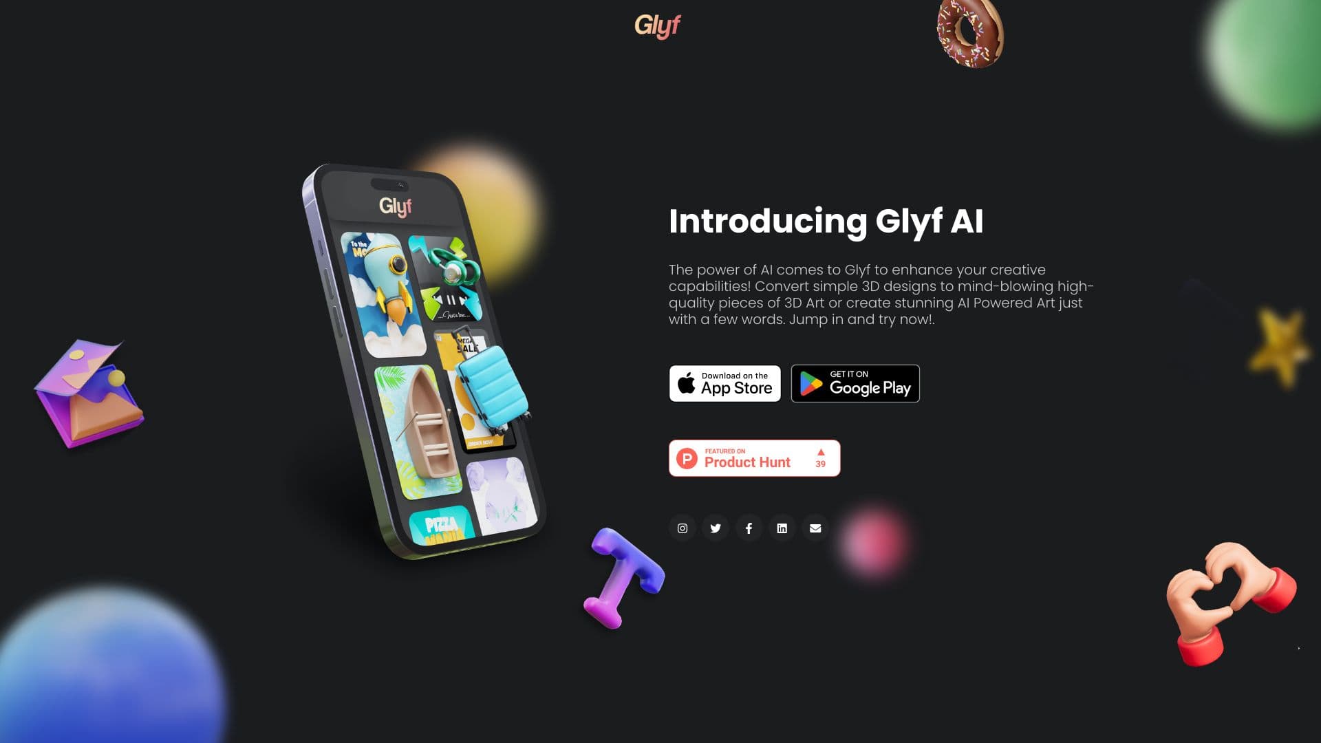 Glyf 3D AI Art Generator thumbnail