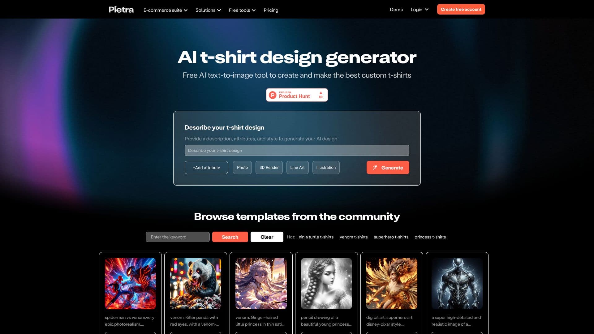 AI t-shirt design generator thumbnail