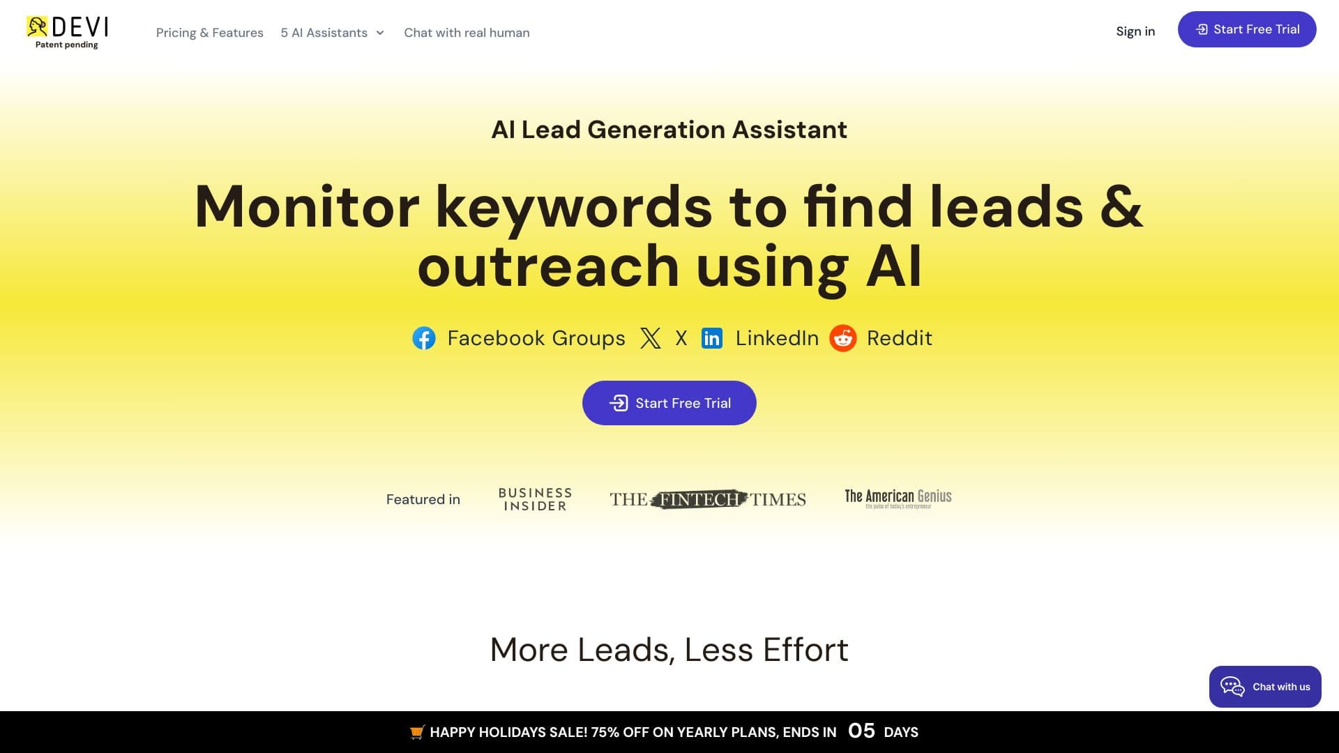 Devi | AI Social Media Leads Monitoring and Outreach Tool thumbnail