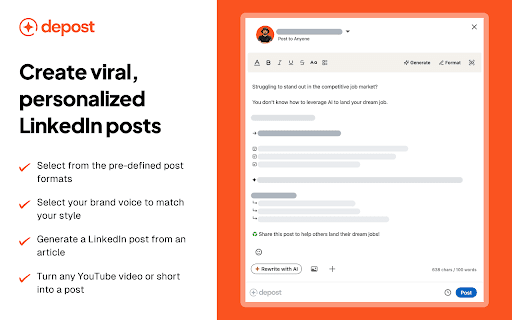 Depost AI: LinkedIn AI Assistant thumbnail