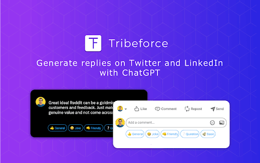 Tribeforce - ChatGPT for Twitter and LinkedIn thumbnail