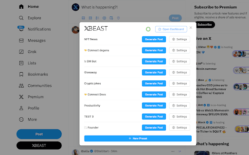 XBeast | AI tweets for 𝕏 (Twitter) thumbnail