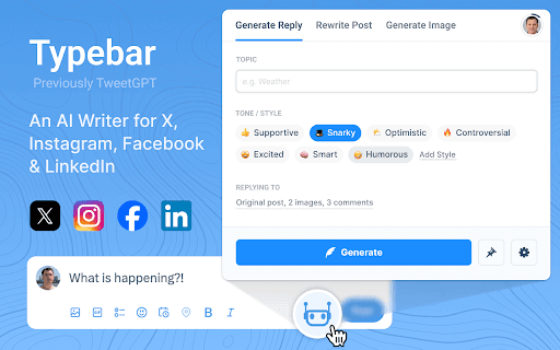 Typebar: AI Replies for Twitter, LinkedIn thumbnail