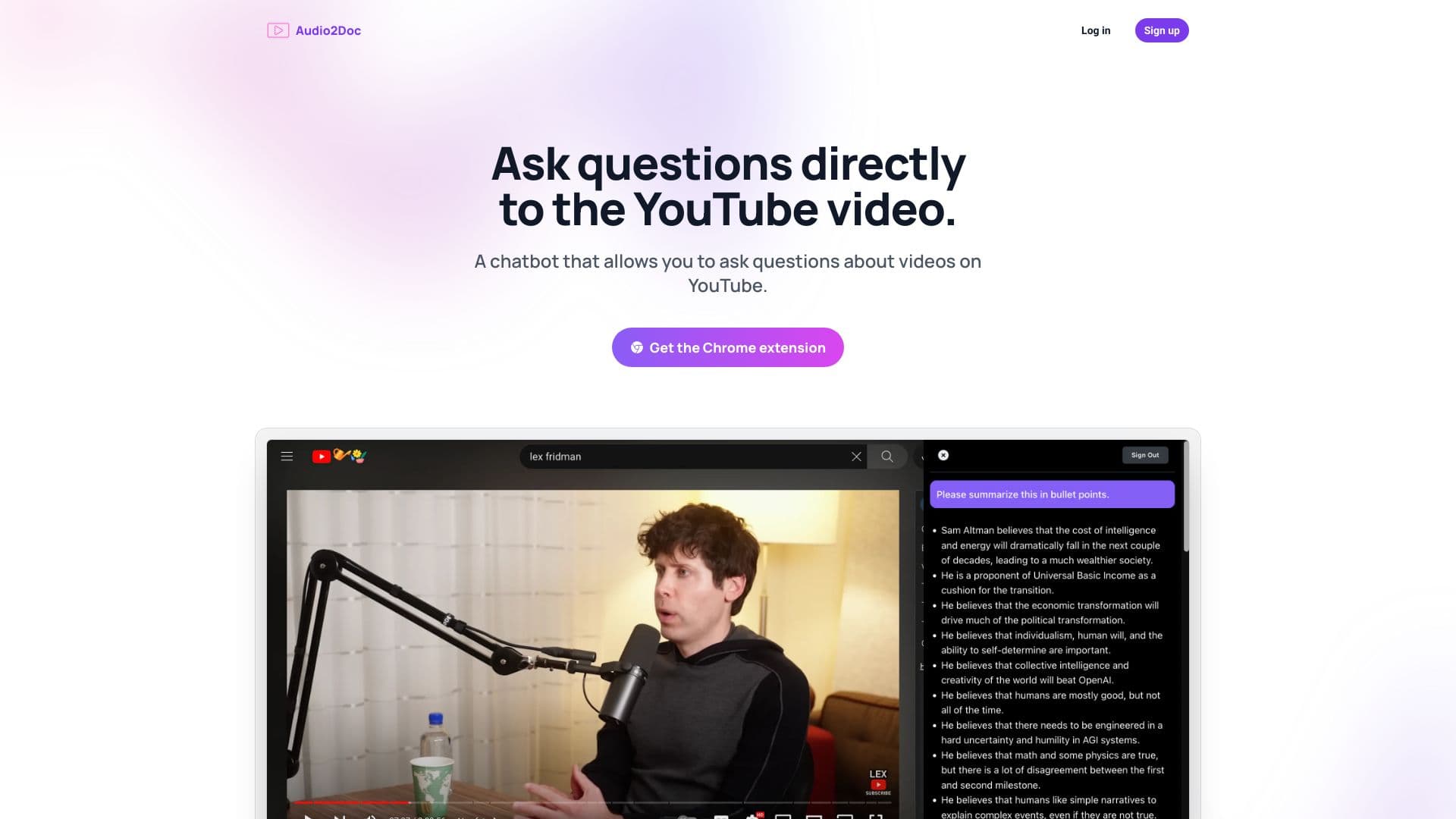 Audio2Doc - A chatbot on YouTube thumbnail