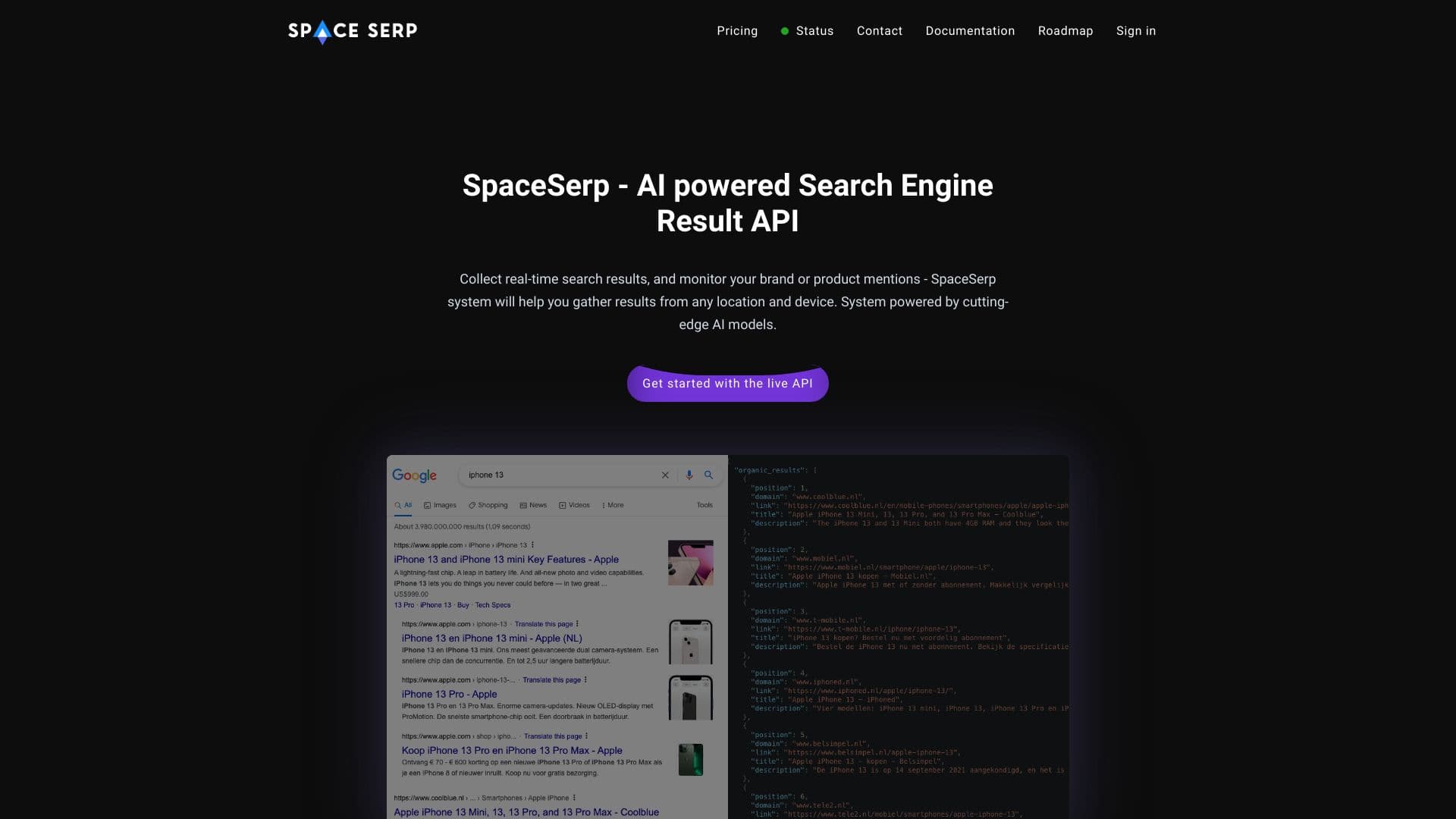 SpaceSerp - Powerful SERP API thumbnail