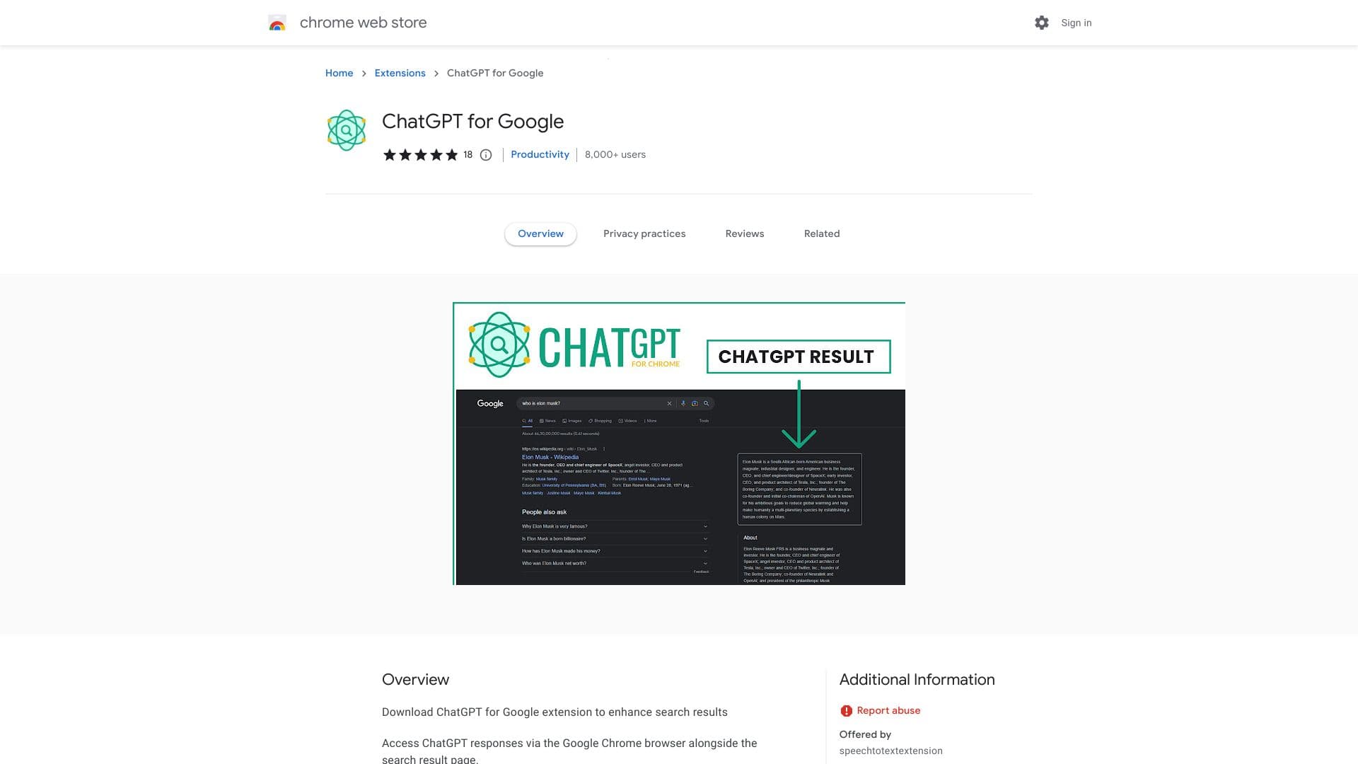 ChatGPT for Google thumbnail