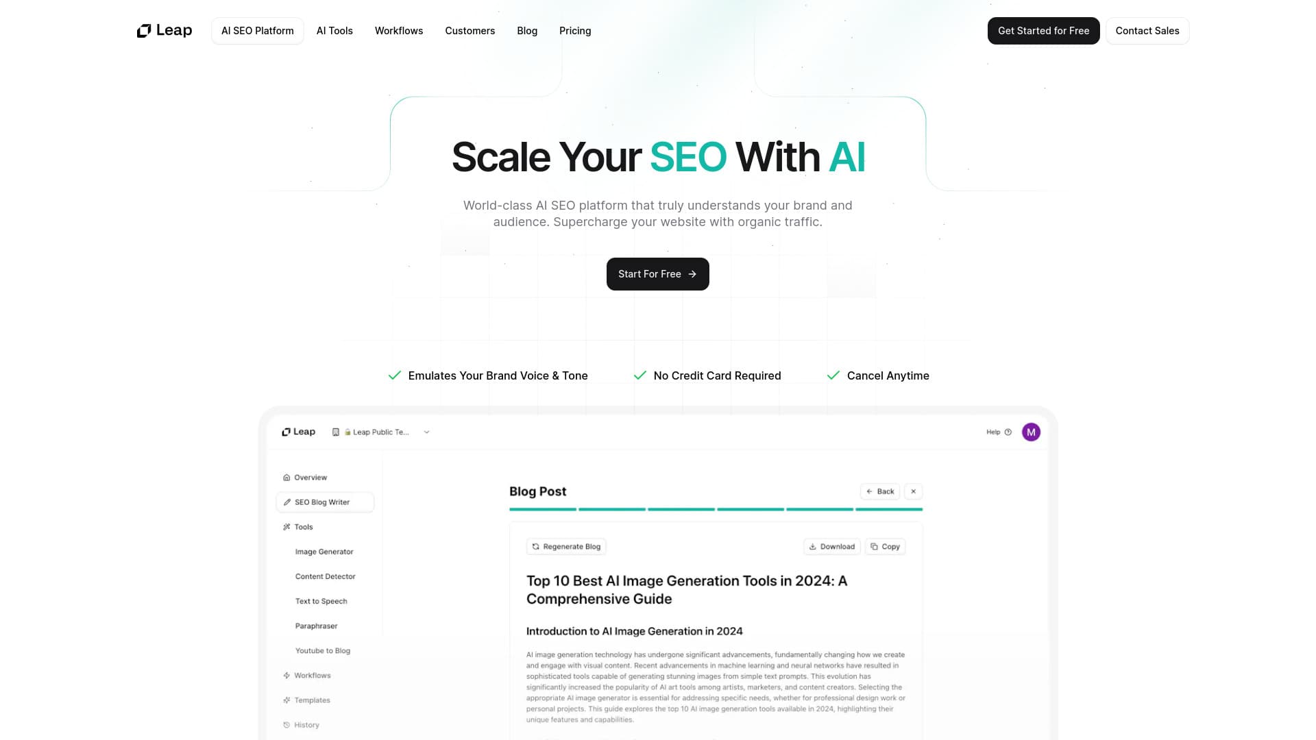 Leap AI SEO thumbnail