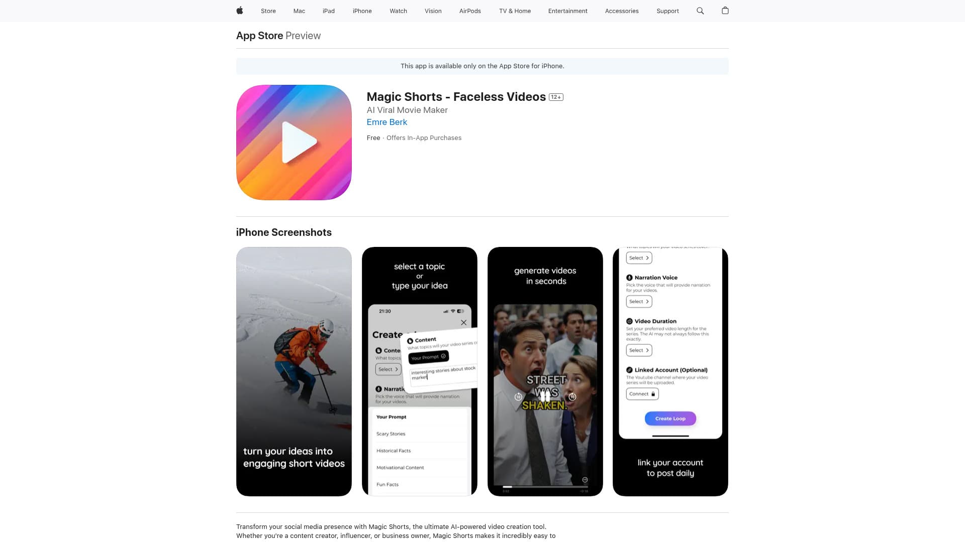 Magic Shorts - Faceless Videos thumbnail