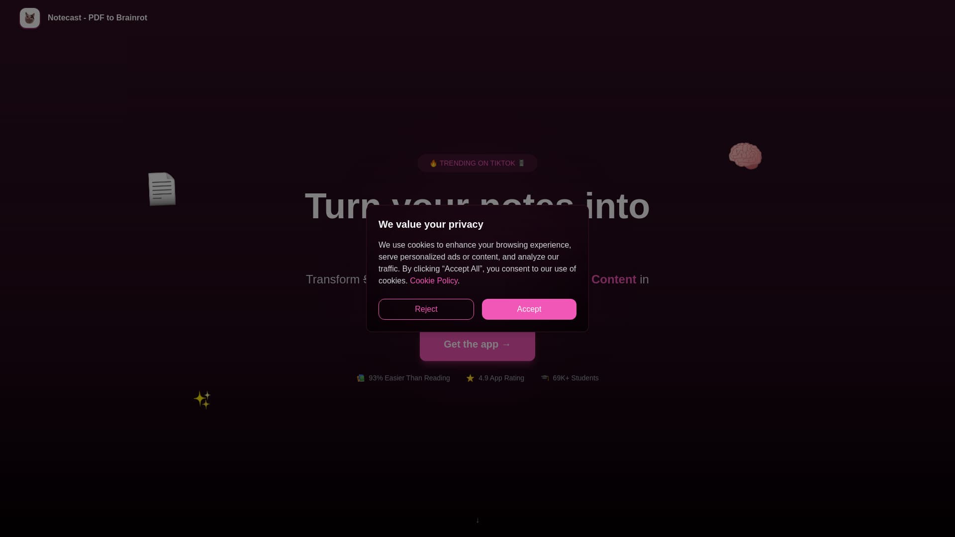 Notescast - PDF to Brainrot thumbnail