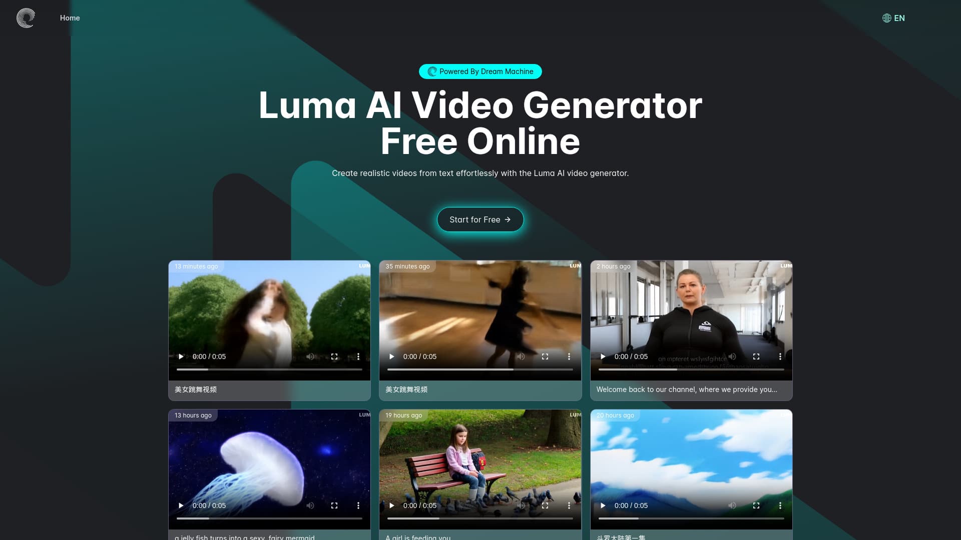 Luma AI Video Generator Free Online Powered By Dream Machine thumbnail