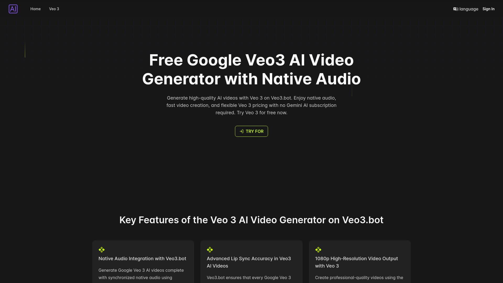 Veo3.bot: Free Access to Google Veo 3 AI Video Generation with Native Audio thumbnail