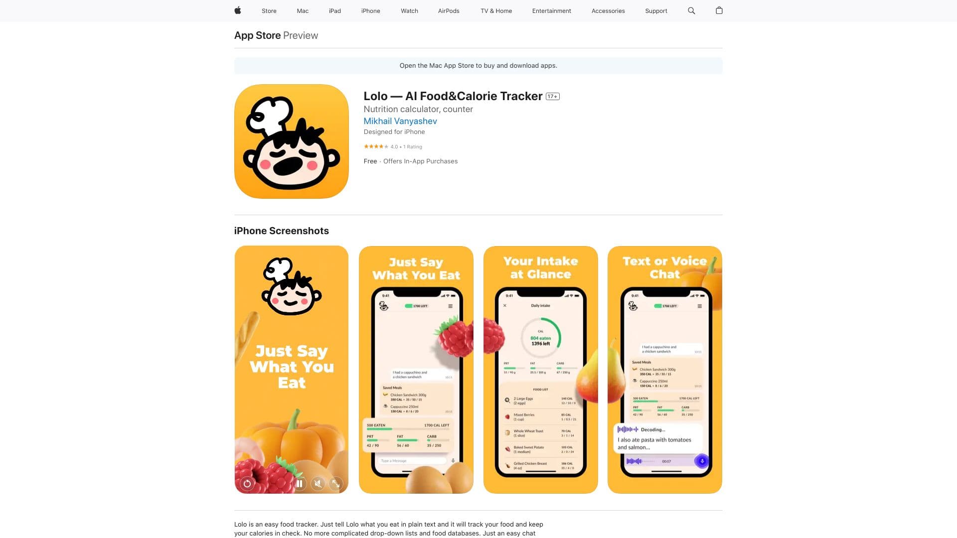 Lolo - AI Food Tracker thumbnail