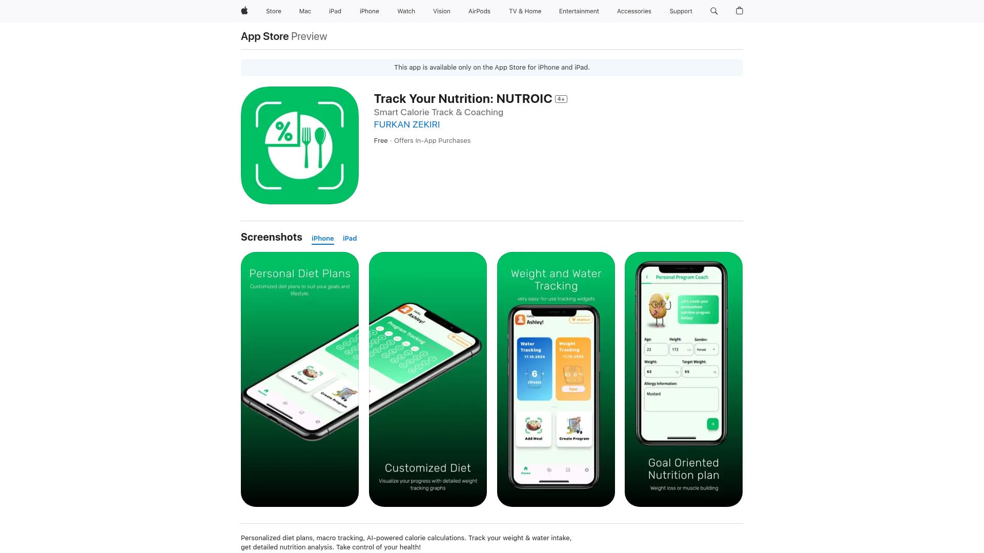 Track Your Nutrition: NUTROIC thumbnail