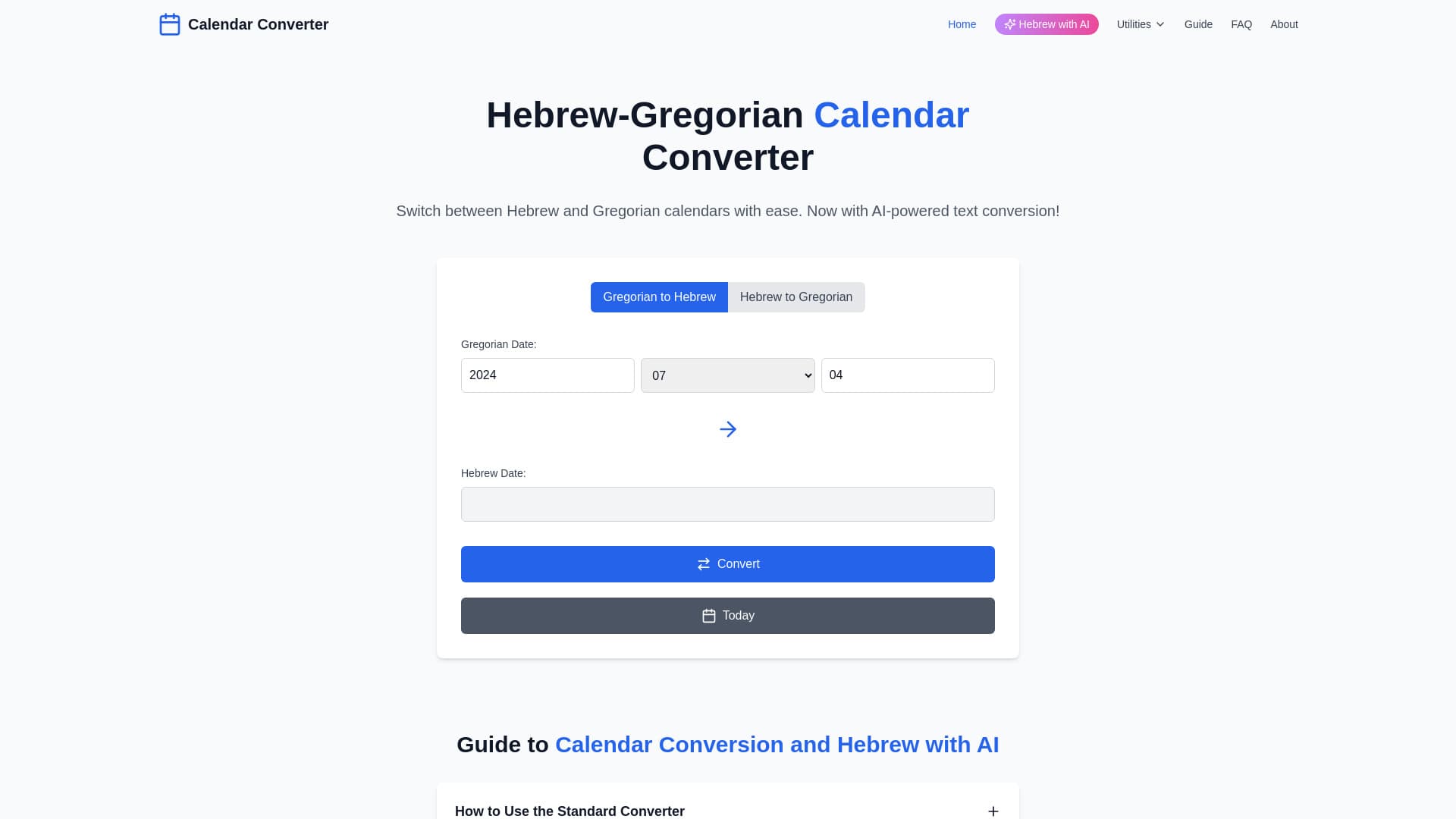 Hebrew Calendar with AI thumbnail