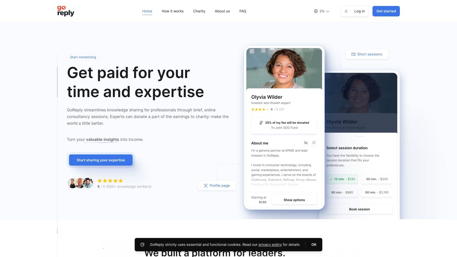 GoReply - Platform for professionals to monetize expertise & time thumbnail