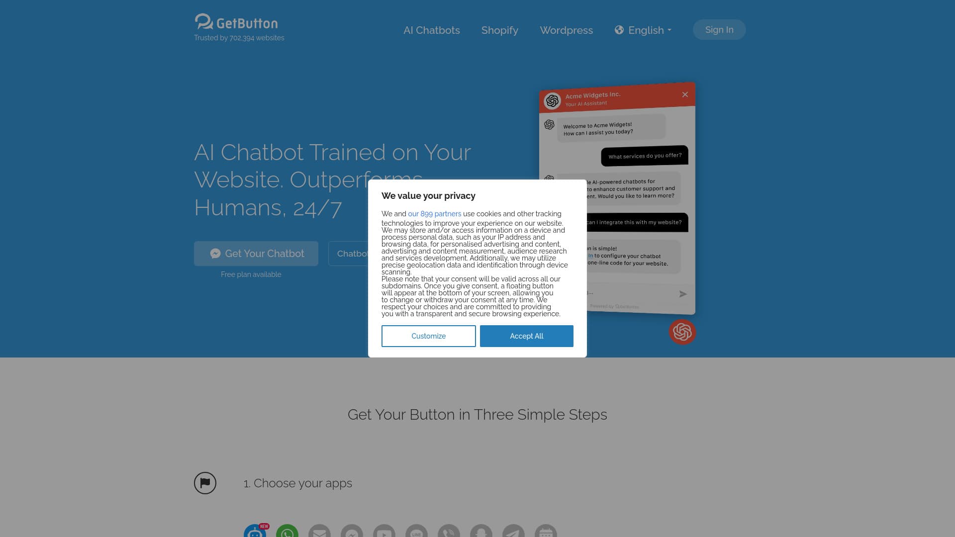 GetButton AI Chatbots for Websites thumbnail