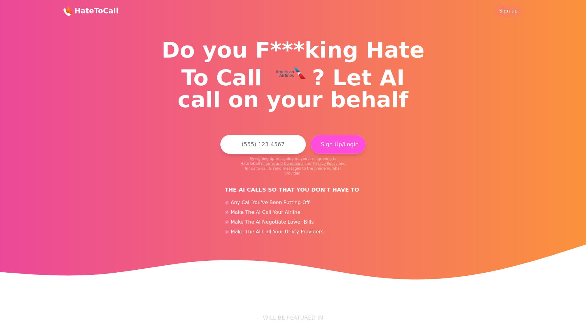 HateToCall.com thumbnail