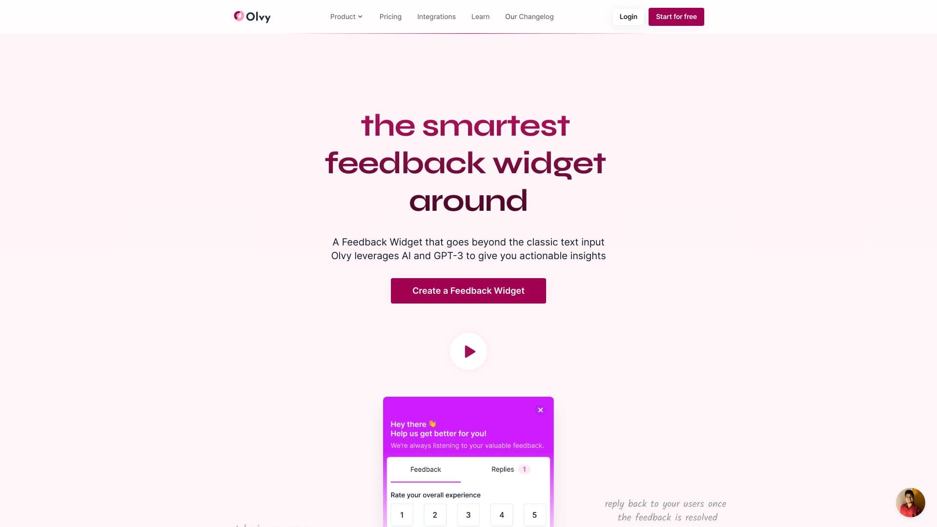 Feedback Widget by Olvy thumbnail