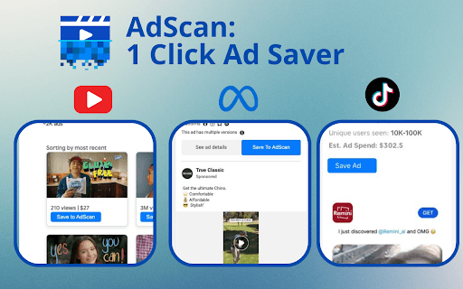 AdScan: Save Facebook, TikTok & YouTube Ads thumbnail