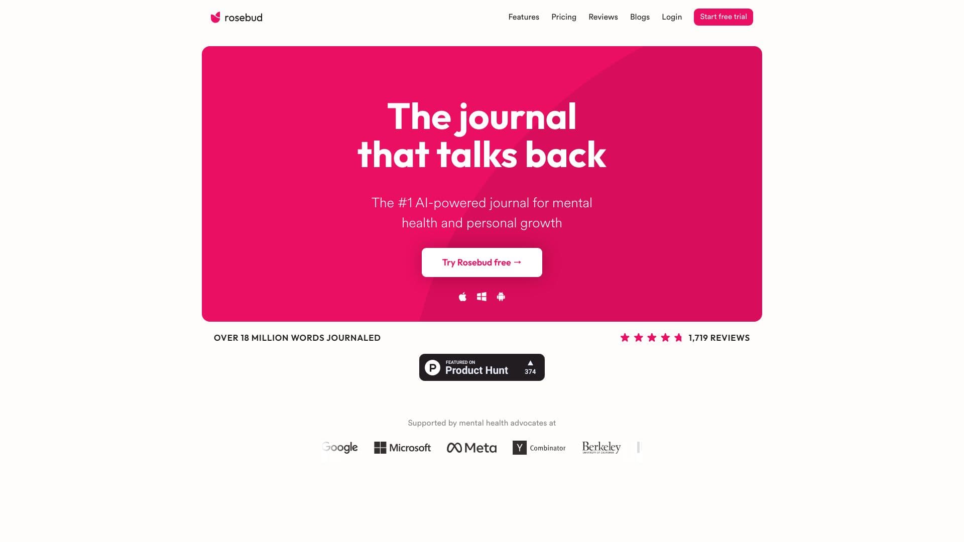 Rosebud - AI Journal for Personal Growth thumbnail