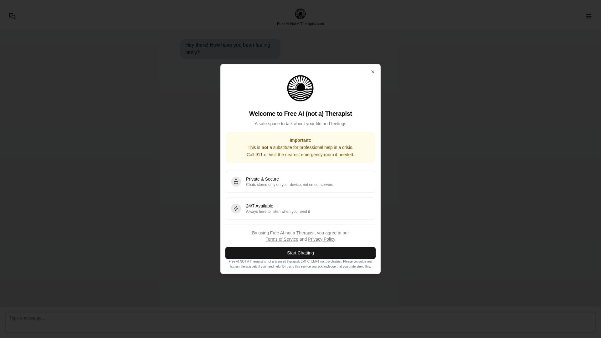 Free AI (not a) Therapist thumbnail
