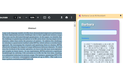 Barbara: Local AI Assistant for Translation and Summaries thumbnail