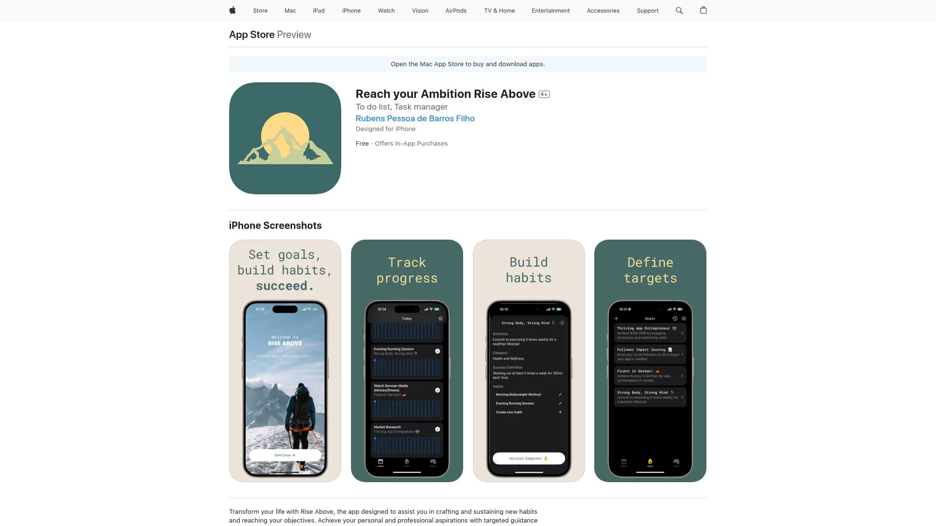 Rise Above - Build habits, Reach goals thumbnail