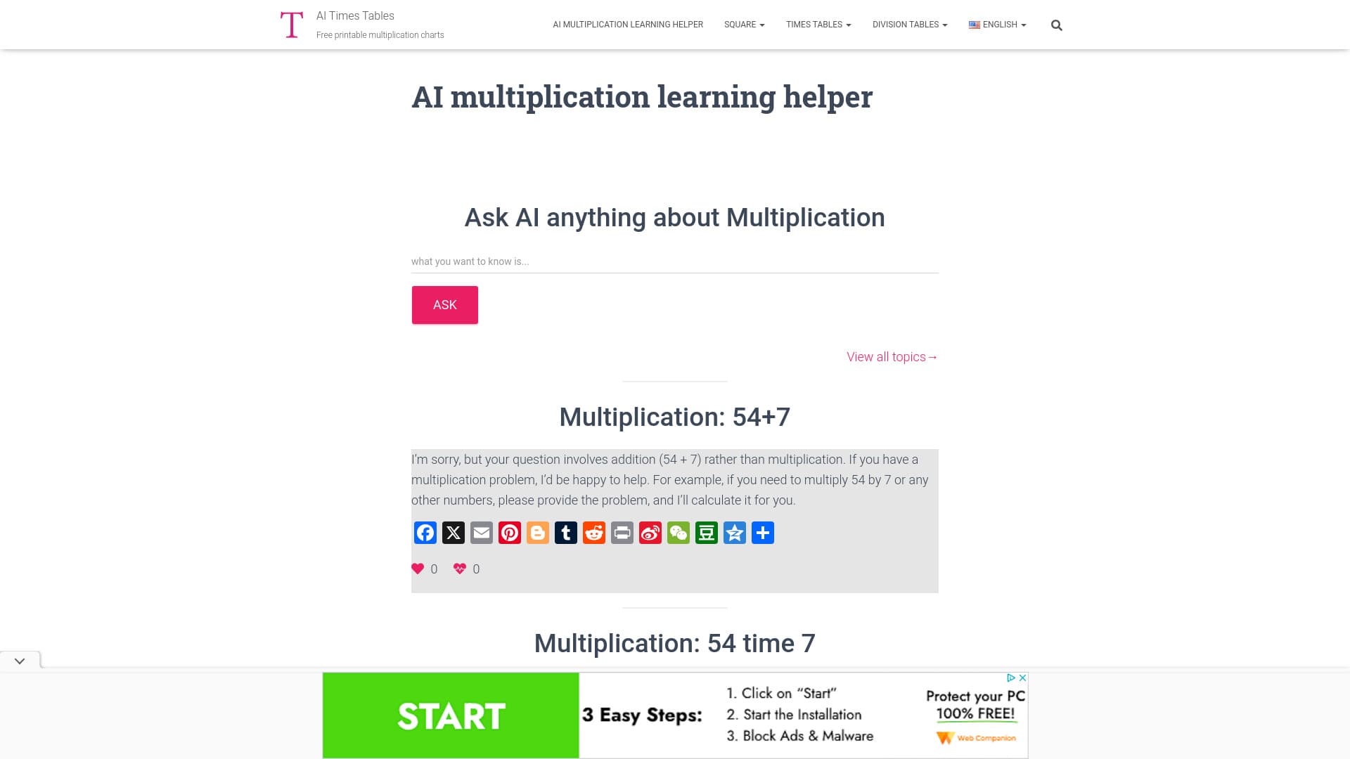 AI multiplication learning helper thumbnail